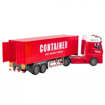 LEAN TOYS Transport Truck With Container Lights Sounds Red