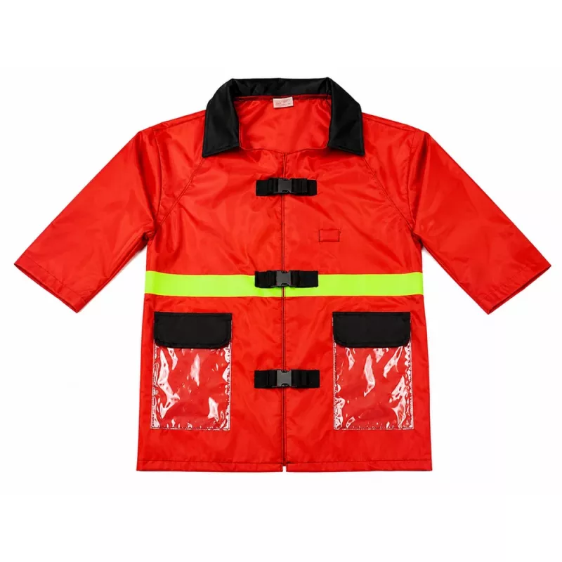 LEAN TOYS 158 Firefighter Costume Set with Helmet, Fire Extinguisher, Crowbar – Red, One Size, Ages 3-8