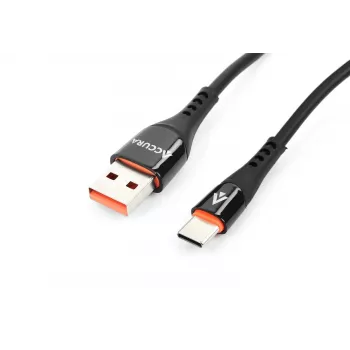 Accura USB-A to USB-C 2.0m Rubberized Cable 5V/2A Black