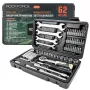 ROCKFORCE 1/4 inch Drive 62-Piece Chrome Vanadium Socket & Bit Set