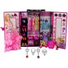 LEAN TOYS Doll with Clothes Closet Dressing Room For Dolls In the Beauty Girl Suitcase