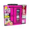 LEAN TOYS Doll with Clothes Closet Dressing Room For Dolls In the Beauty Girl Suitcase
