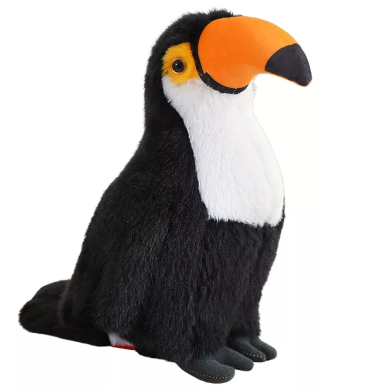 LEAN TOYS Plush Toucan Bird Plush Toy Mascot Cuddly Toy White 30cm