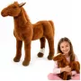LEAN TOYS Brown Plush Horse Stuffed Animal Cuddly Toy 40cm