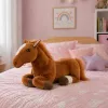 LEAN TOYS Brown Plush Horse Stuffed Animal Cuddly Toy 40cm