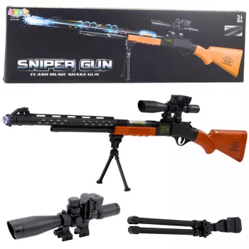 LEAN TOYS Toy Sniper Rifle AK-528 with Sight, Tripod, Lights and Sounds