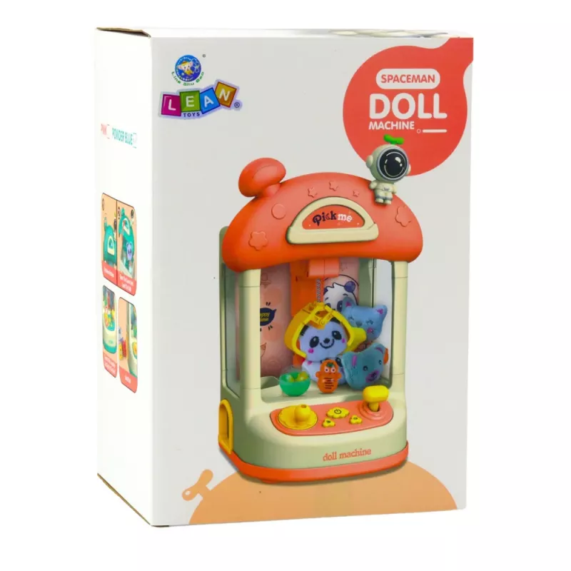 LEAN TOYS Blue Plush Toy Ball Catcher Machine for Kids