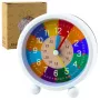 LEAN TOYS Children's Educational Alarm Clock - Blue Analog Quartz with Silent Sweep, Minutes & Seconds Learning Dial, Snooze and Backlight, 9cm