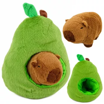 LEAN TOYS Green Avocado with Capybara 2 in 1 Reversible Plush Toy 35 cm