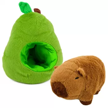 LEAN TOYS Green Avocado with Capybara 2 in 1 Reversible Plush Toy 35 cm