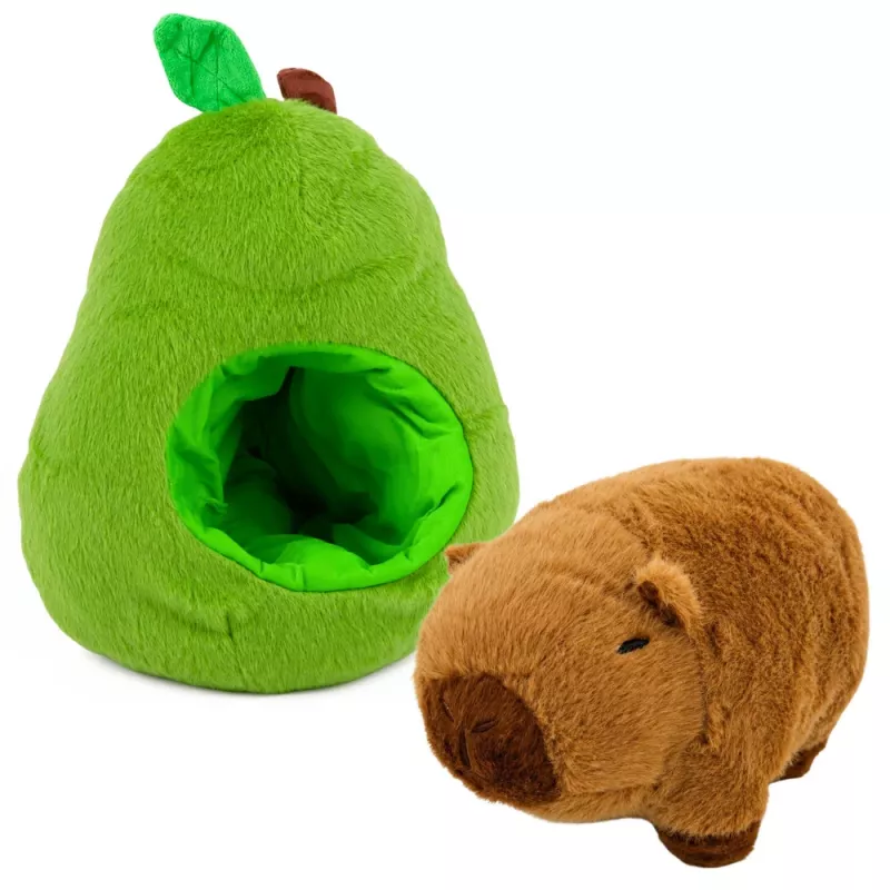 LEAN TOYS Green Avocado with Capybara 2 in 1 Reversible Plush Toy 35 cm