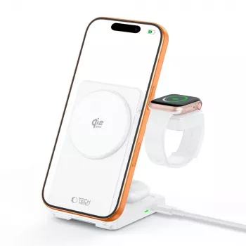 TECH-PROTECT A56 3-in-1 Magnetic MagSafe Wireless Charger 25W Qi2.2 White