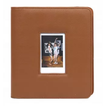 LOVEINSTANT Photo Album for 288 Instant Photos, Brown PU Leather with Display Window, Fits Fuji Instax Mini, Canon Ivy, HP Sprocket, Kodak Smile, Polaroid Zip, Xiaomi