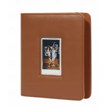 LOVEINSTANT Photo Album for 288 Instant Photos, Brown PU Leather with Display Window, Fits Fuji Instax Mini, Canon Ivy, HP Sprocket, Kodak Smile, Polaroid Zip, Xiaomi