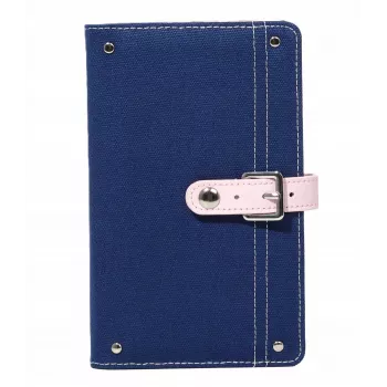 LOVEINSTANT Denim Photo Album for Fujifilm Instax Mini – Holds 108 Prints, PU Leather Cover, 18 Pages, Blue