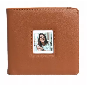 LOVEINSTANT Photo Album for Polaroid Go, 36 Sheets, 288 Photos, Brown PU Leather