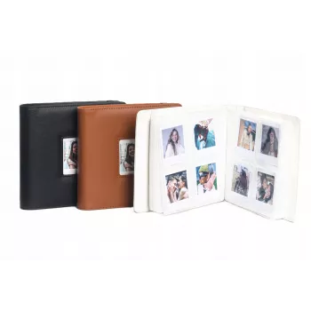LOVEINSTANT Photo Album for Polaroid Go, 36 Sheets, 288 Photos, Brown PU Leather