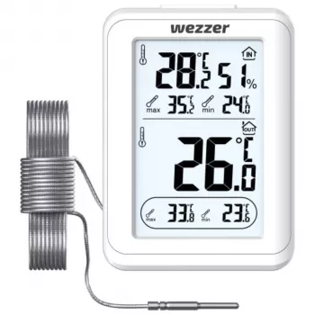 Levenhuk Wezzer SN10 Sauna Thermometer with Hygrometer, Analog Dial, Wooden Housing, Wall-Mountable