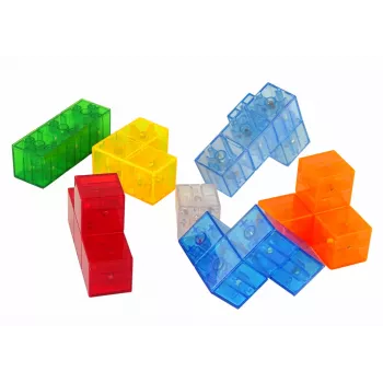 LEAN TOYS Magic Magnetic Cube 7 Elements - Magnetic 3D Puzzle, 7 Pieces, Multi-Color, Educational Toy for Ages 6+