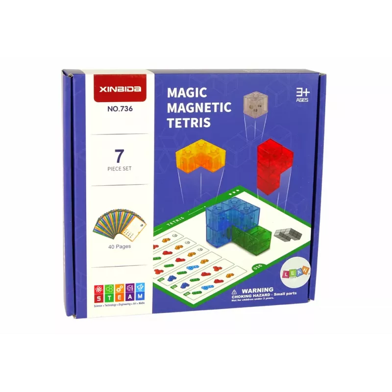 LEAN TOYS Magic Magnetic Cube 7 Elements - Magnetic 3D Puzzle, 7 Pieces, Multi-Color, Educational Toy for Ages 6+