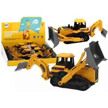 LEAN TOYS Crawler Excavator Construction Vehicle with 2 Buckets Yellow