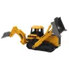 LEAN TOYS Crawler Excavator Construction Vehicle with 2 Buckets Yellow