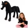 LEAN TOYS Plush Horse Cuddly Toy Mascot Black 40cm x 37cm