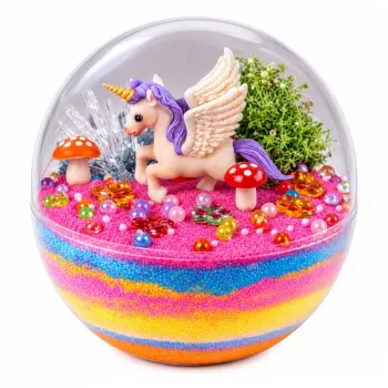 LEAN TOYS Crystal Growing Experiment Kit Unicorn Terrarium DIY Lights