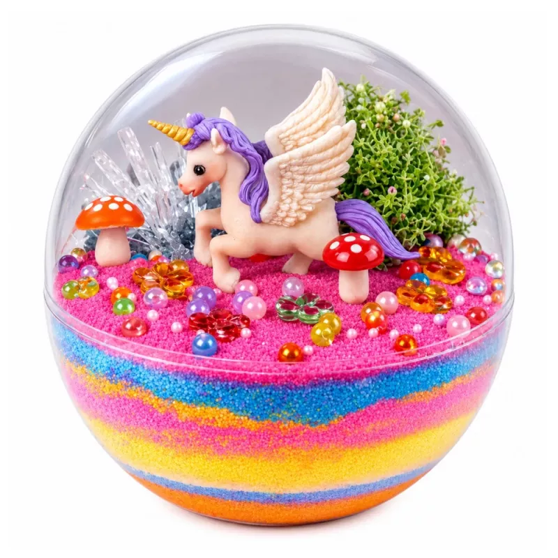 LEAN TOYS Crystal Growing Experiment Kit Unicorn Terrarium DIY Lights