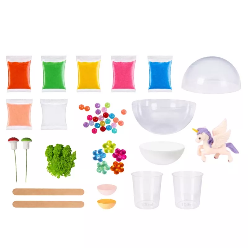 LEAN TOYS Crystal Growing Experiment Kit Unicorn Terrarium DIY Lights