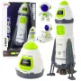 LEAN TOYS Space Rocket Ship Playset with Astronaut Figures, Lights and Sounds, 42 cm, White Grey Orange