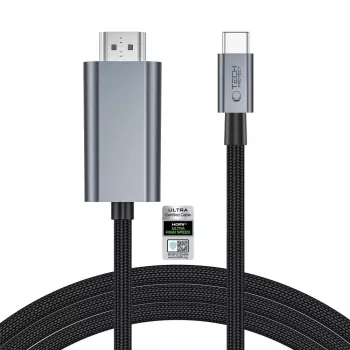 TECH-PROTECT ULTRABOOST Cable USB-C to HDMI 2.1 8K 60Hz 200cm Iron Grey