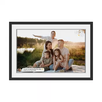DENVER PFF-1019 10.1 inch FRAMEO HD Wi-Fi Digital Photo Frame with 3 Interchangeable Frames (Black, White, Wood)