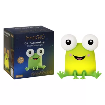 INNOGIO GIOFROGO Frog LED Night Light GIO-165 - Rechargeable Silicone Lamp with Touch Control, 7 Colors, Timer