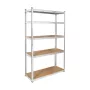 Rebel RB-1252 Heavy-Duty Metal Storage Rack 205x120x45 cm Silver 5 Shelves 875 kg