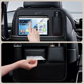 TECH-PROTECT UCA100 Backseat Car Organizer Black – Foldable Car Trunk Organizer with Non-Slip Base, 600D Oxford Fabric