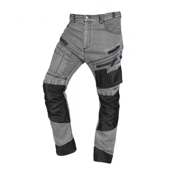 NEO TOOLS 81-360-2-XXL Denim Work Trousers with Oxford Reinforcements, Grey, Size XXL