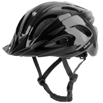 Kask Speed Glossy Black Helmet with LED Light, Size M (54-58 cm) by Vayox