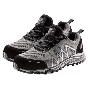 NEO Tools 82-731 S1P SRC Safety Footwear, Steel Toe, Anti-Puncture, Black/Grey/Yellow, Size 43
