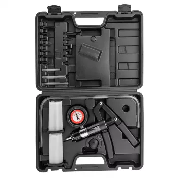 NEO TOOLS Pressure/Vacuum Kit TOP-11-267 | Hand Pump with Analog Gauge, 13 Adapters, Brake Bleeding & Diagnostics