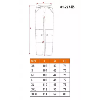 NEO TOOLS PREMIUM Work Trousers, 100% Cotton Ripstop, 9 Pockets, Knee Pad Pockets, Grey, Size XS