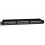 EMITERNET 19 inch 24-Port STP Cat.6 Patch Panel (1U) with Cable Management Shelf
