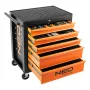 NEO TOOLS Workshop Cabinet, 5 Drawers + 117 Tools, Ball Bearing Slides, Central Lock, 400 kg Static Load, Black