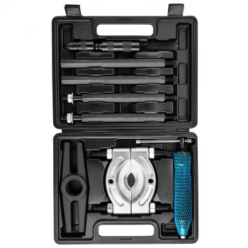 NEO TOOLS Hydraulic 3-Arm Puller 10 Ton with Manual Pump, 250 mm Spread, Chrome-Vanadium Jaws, Blow-Molded Case (TOP-11-847)