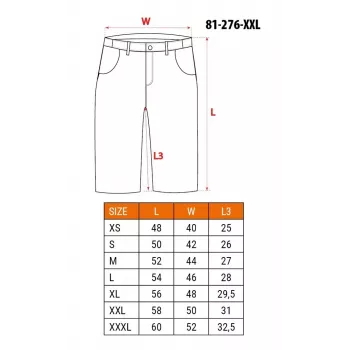 NEO TOOLS PREMIUM Men's Shorts XXL – Cotton Blend with Stretch, Black