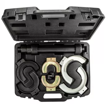 NEO TOOLS Coil Spring Compressor Set with Interchangeable Jaws | 3 Pairs (65-212 mm) | 1500 kg per Pair | CrV Steel | Blow-Molded Case | TOP-11-797