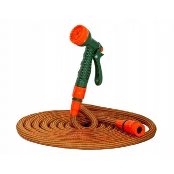 Expandable Garden Hose 5-20m with 7-Pattern Spray Gun, 1/2 inch & 3/4 inch Fittings, Kink-Free, UV Resistant, Black/Green