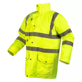 NEO TOOLS 5-in-1 High-Visibility Insulated Work Jacket, Yellow, Size S