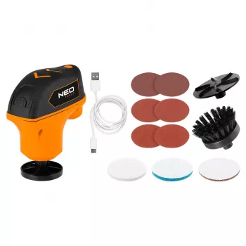 NEO TOOLS 04-604 Mini All-In-One Polisher 4V Li-Ion USB-C Rotary Tool Kit