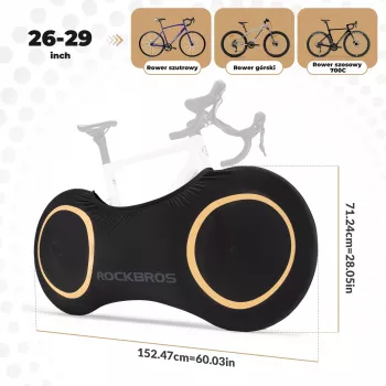 Rockbros D95 Elastic Bicycle Cover for 26-29 inch Bikes, 700C, Black
